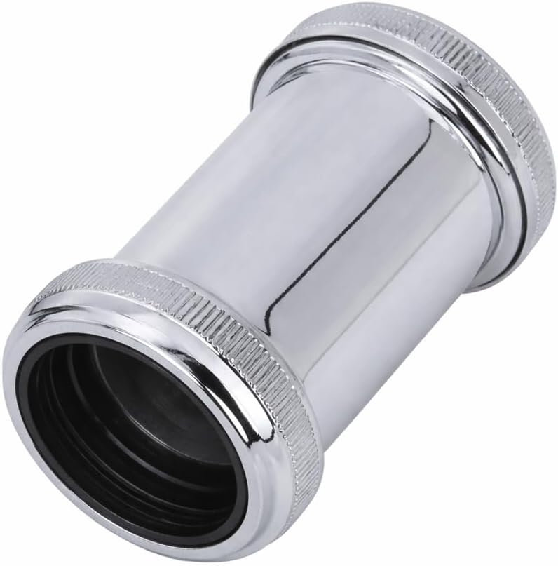Manicotto per Canotti M/M Ø32 mm in Ottone Cromato con 2 Ghiere – Raccordo Scarico Lavabo e Lavello - Lemag srl