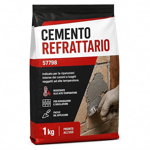 Cemento Refrattario 1 Kg per Camini Stufe Barbecue - Lemag srl