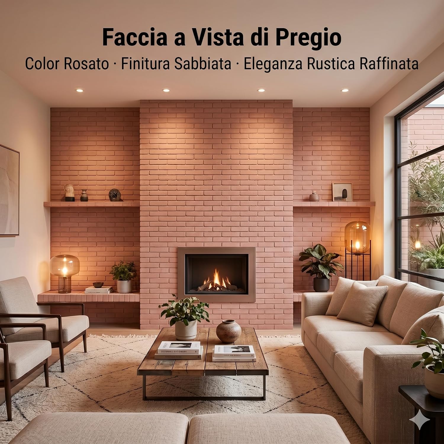 Mattone FBM Sabbiato Rosato 3,5x12x25 cm – Confezione Campione 2 Pezzi | Mattone Faccia a Vista Decorativo | Rivestimento Murale | Finitura Sabbiata | Made in Italy - Lemag srl