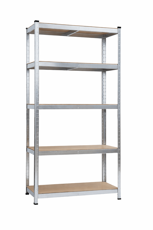 Scaffale Metallico Ercole 90x40x180 cm 5 Ripiani MDF 875 Kg Zincato - Lemag srl