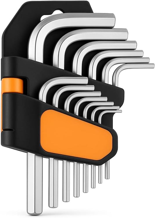 Set 9 Chiavi Esagonali Brugole in Acciaio Temperato – 1.5 a 10 mm con Supporto – Lemag SRL - Lemag srl