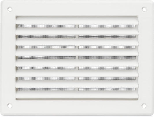 Griglia di ventilazione 15x20 cm in ABS con alette e rete interna