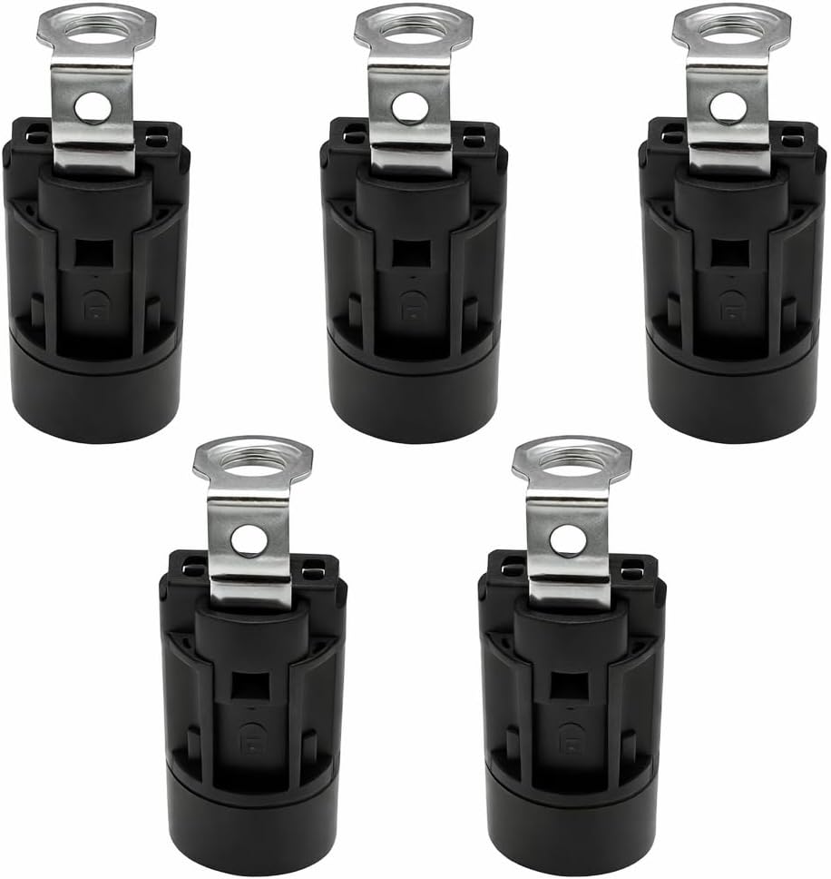 Portalampada per Candela E14 – 5 Pezzi – Ø 24 mm Lunghezza 65 mm – Attacco Portalampadina per Lampadari e Applique - Lemag srl