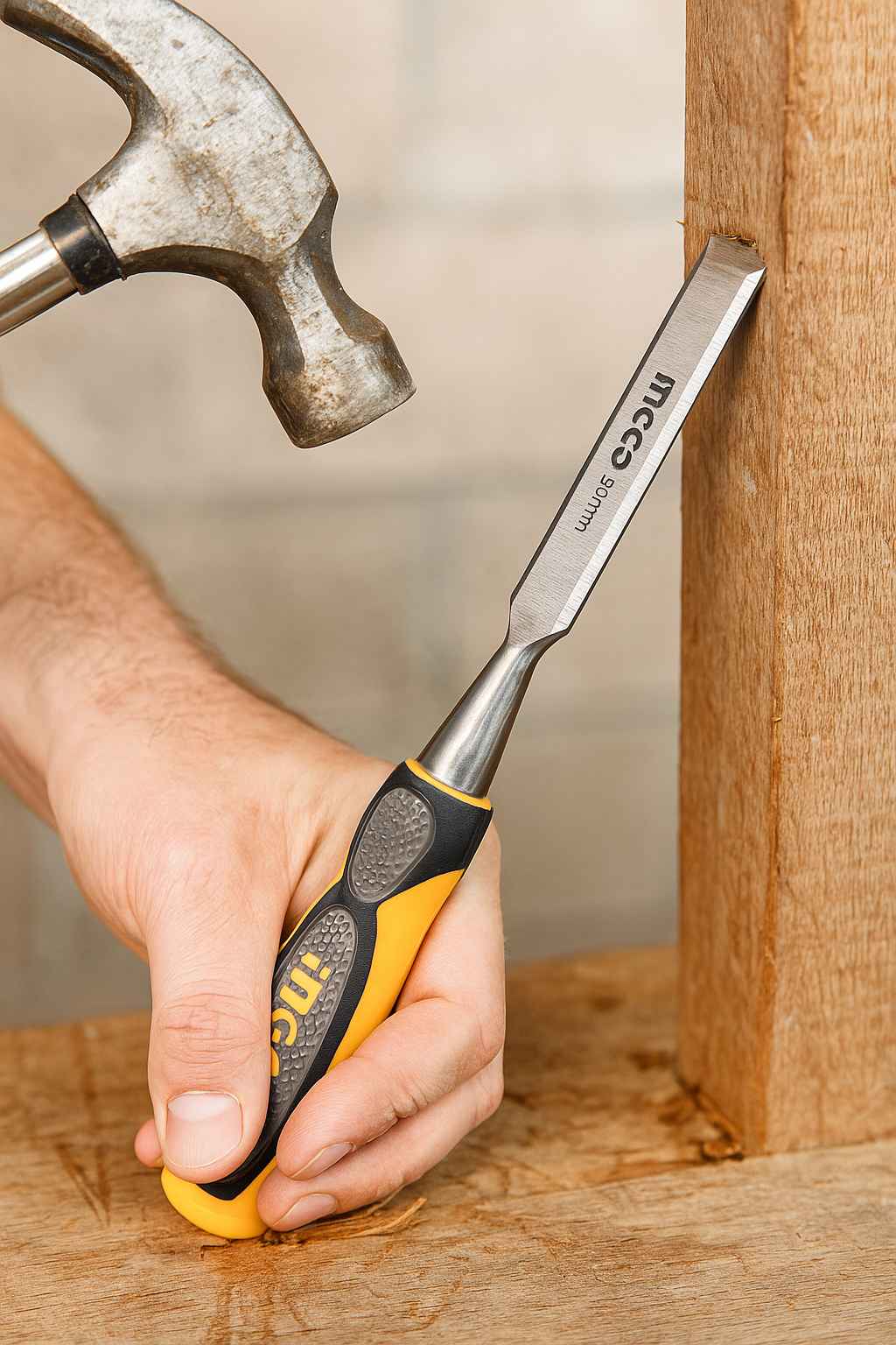 Ingco HWC0806 scalpello per legno 140x6 mm, preciso e resistente per lavori fini - Lemag srl