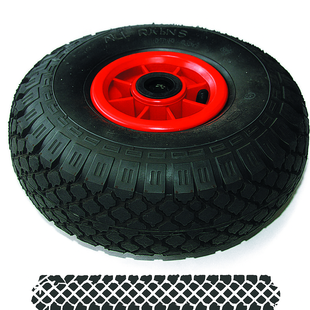 2 Ruote Pneumatiche Ø260 mm per Carrello | Cerchio Plastica – Foro 20 mm – Lemag - Lemag srl