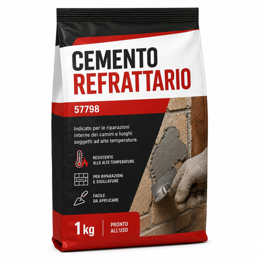 Cemento Refrattario 1 kg per Camini, Stufe e Forni – Alte Temperature - Lemag srl