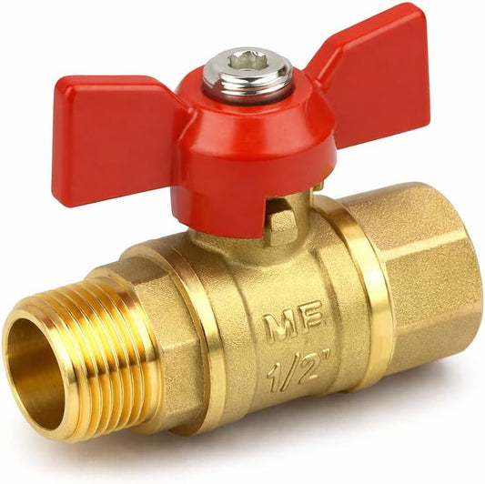 Valvola a Sfera Gas MF 1/2” a Farfalla Rubinetto Gas Maschio Femmina Ottone per Impianti Gas Metano GPL Alta Sicurezza - Lemag srl