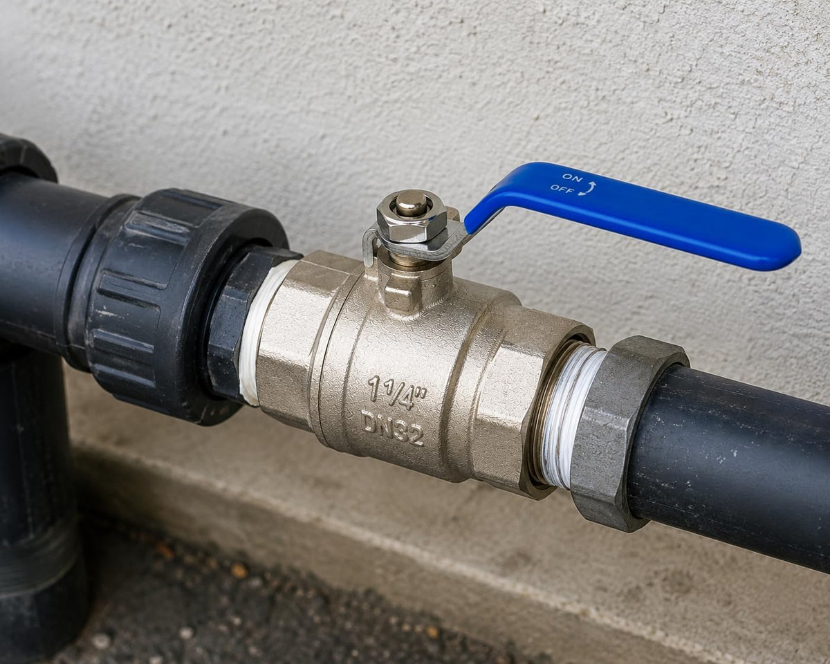 Valvola a Sfera 1 1/4” con Leva Blu Rubinetto Nichelato per Acqua e Impianti Idraulici LEMAG SRL - Lemag srl