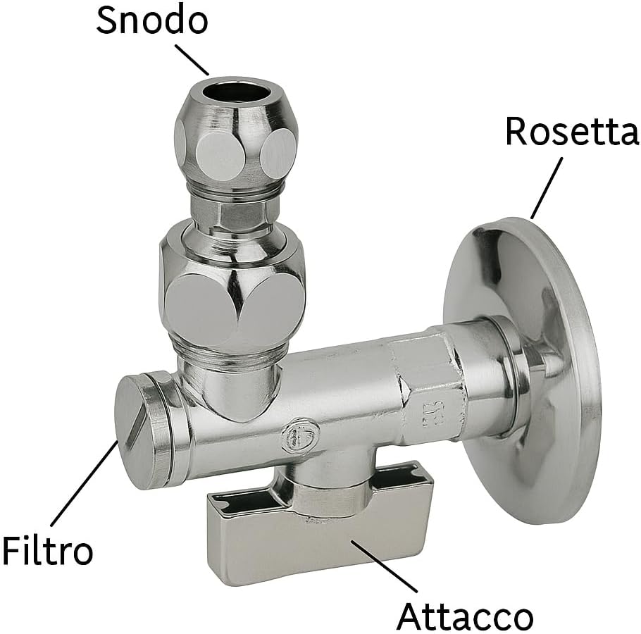 Rubinetto Sottolavabo 1/2" x 10 mm Snodo Orientabile Ottone - Lemag srl