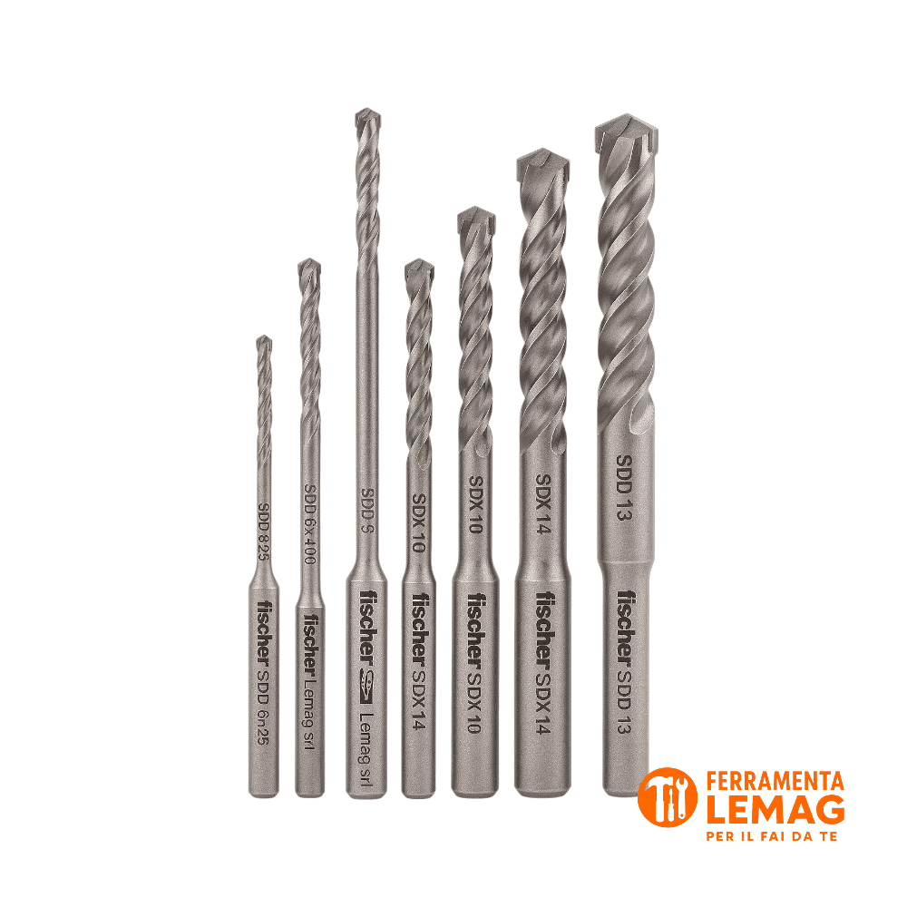 Fischer Punte Trapano SDD SDX Originali SDS Plus Widia Muro Cemento - Lemag srl - Lemag srl
