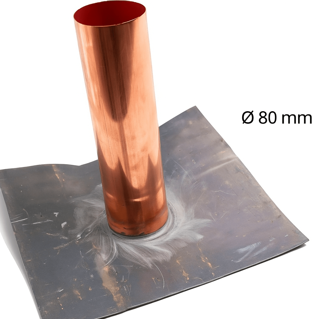 Bocchettone in Piombo e Rame Ø 80 mm – Scarico Pluviale Resistente – LEMAG SRL - Lemag srl