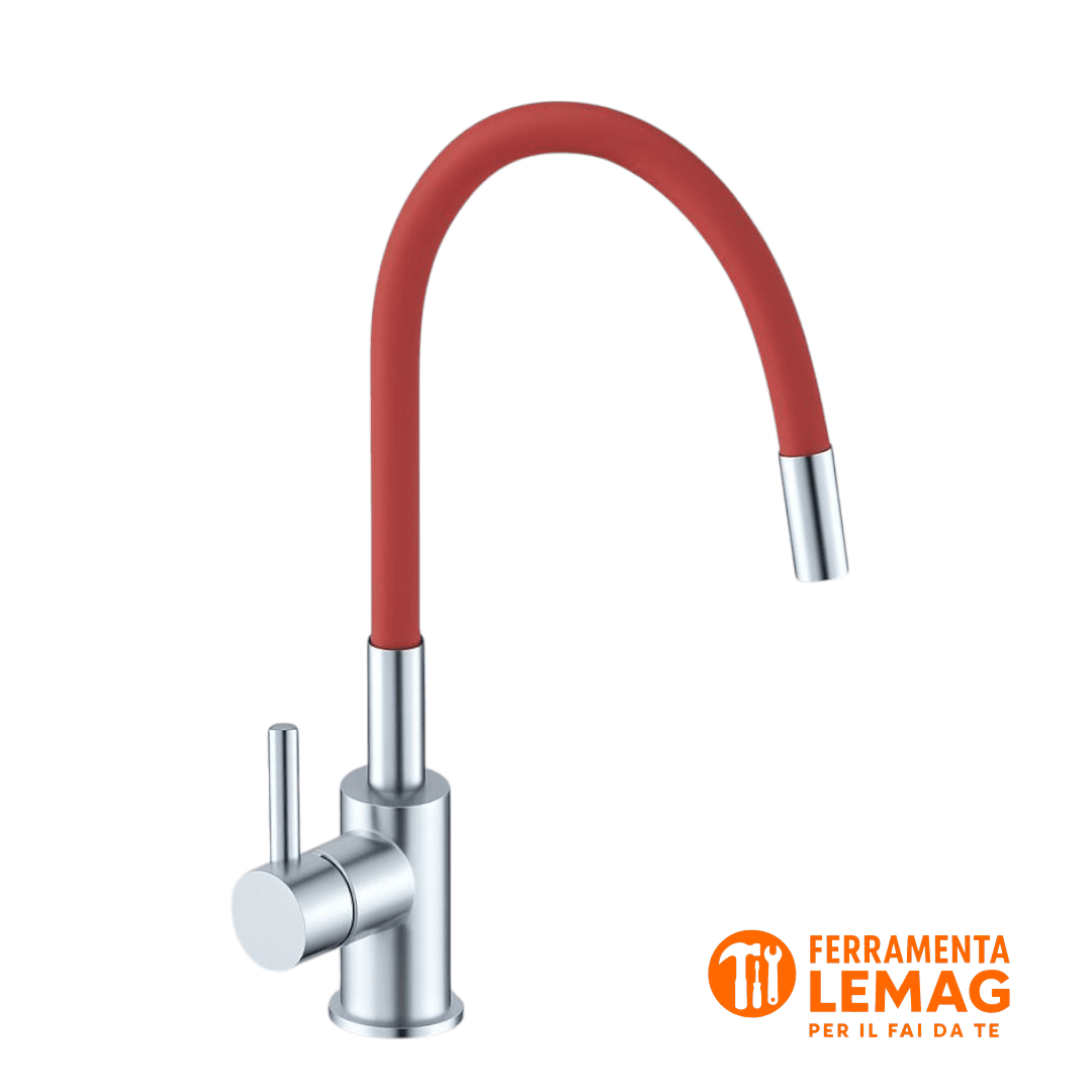 Miscelatore Lavello Flessibile con Canna in Gomma SNAKE Nero - Lemag srl - Lemag srl