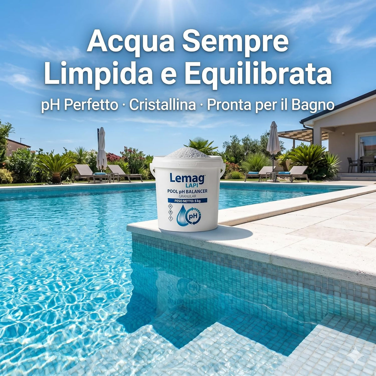 Regolatore pH Meno Piscina LAPI 5 kg – Correttore Granulare pH Minus - Lemag srl