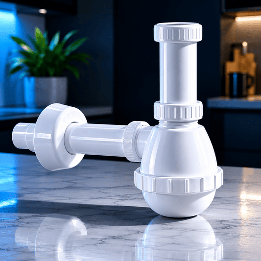 Sifone per Lavello Cucina 1 Via "Francia" – Attacco 1"1/2 | Scarico Ø32/40 mm | Sifone Cucina Universale Anti - Odore | Facile Installazione Fai da Te - Lemag srl