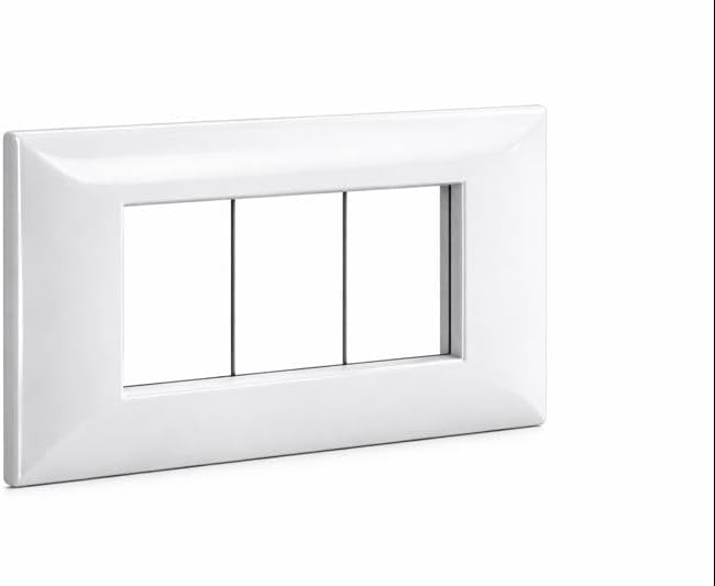 Placca EASY 3 Moduli Bianco – Placca Coprifrutto per Impianti Elettrici Civili – Finitura Bianca - Lemag srl