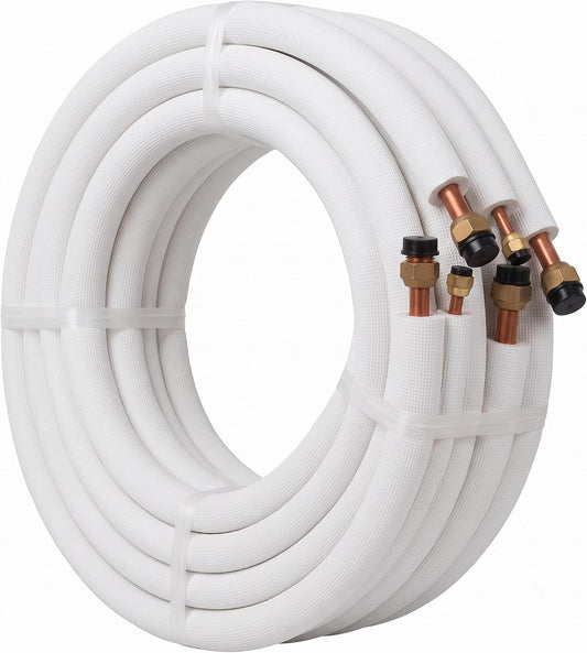 Kit Tubi in Rame Rivestiti per Condizionamento 1/4" e 3/8" – Coppia Tubi Isolati per Climatizzatori Split e Impianti Frigoriferi – 85 e 55 Bar per Gas R410A e R32 – 3, 5, 10 e 15 Metri - Lemag srl