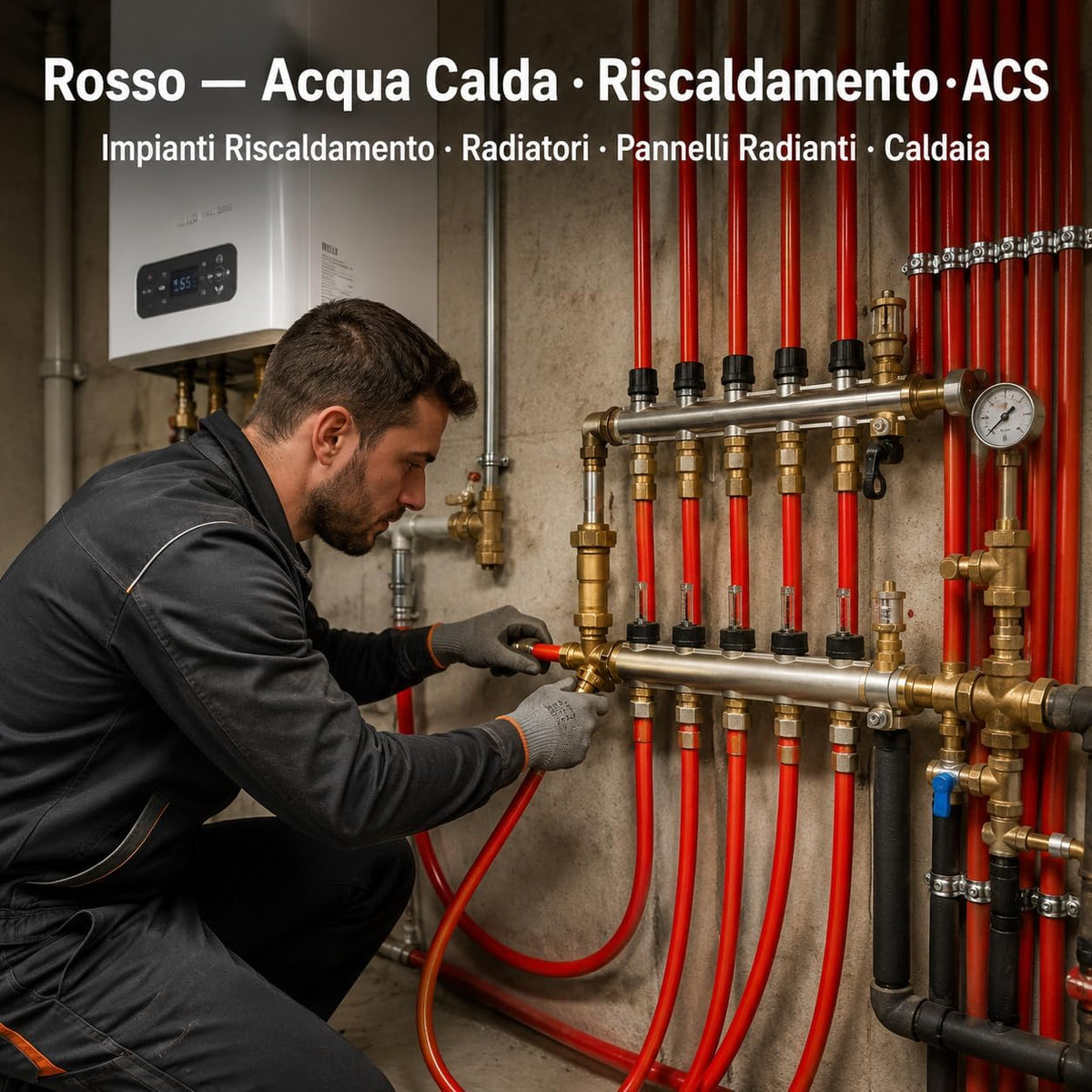 Tubo Multistrato PE-RT/AL/PE-RT Ø16x2mm Rotolo – Rivestimento Rosso Acqua Calda | Impianti Riscaldamento ACS Pannelli Radianti | Alta Pressione e Temperatura | Made in Italy - Lemag srl
