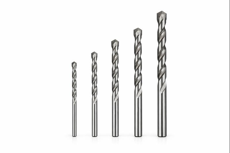 Set 5 Punte Trapano per Muratura Misure 4–5–6–8–10 mm Punta in Metallo Duro per Foratura di Cemento Laterizio e Pietra - Lemag srl