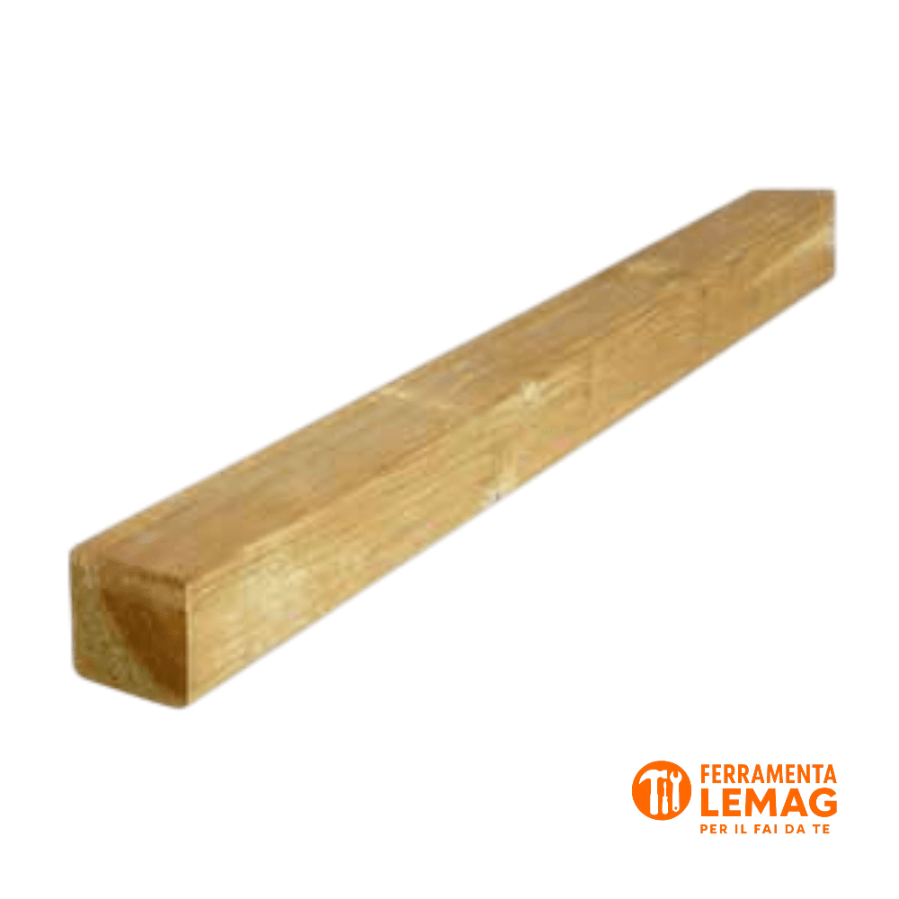 PALO QUADRATO PALI IN LEGNO DI PINO IMPREGNATO CM7X7X210H PER GIARDINO - Lemag srl