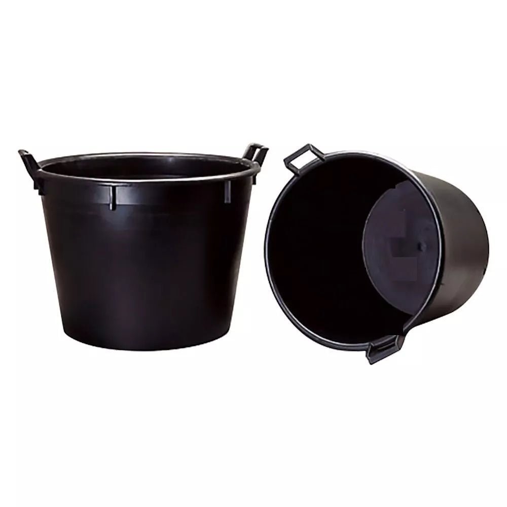 Mastello in Plastica Nero 45L con Manici – Tinozza Multiuso per Giardino, Olive - Lemag srl
