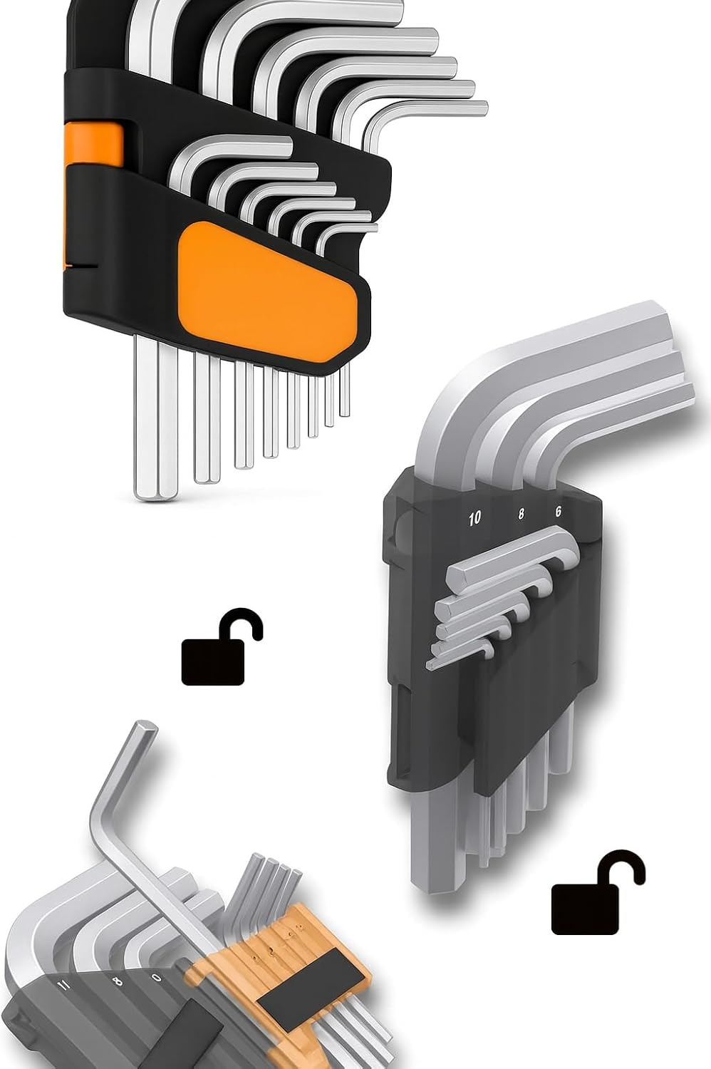 Set 9 Chiavi Esagonali – Brugole Professionali in Acciaio Temperato – Misure 1.5/2/2.5/3/4/5/6/8/10 mm con Supporto - Lemag srl