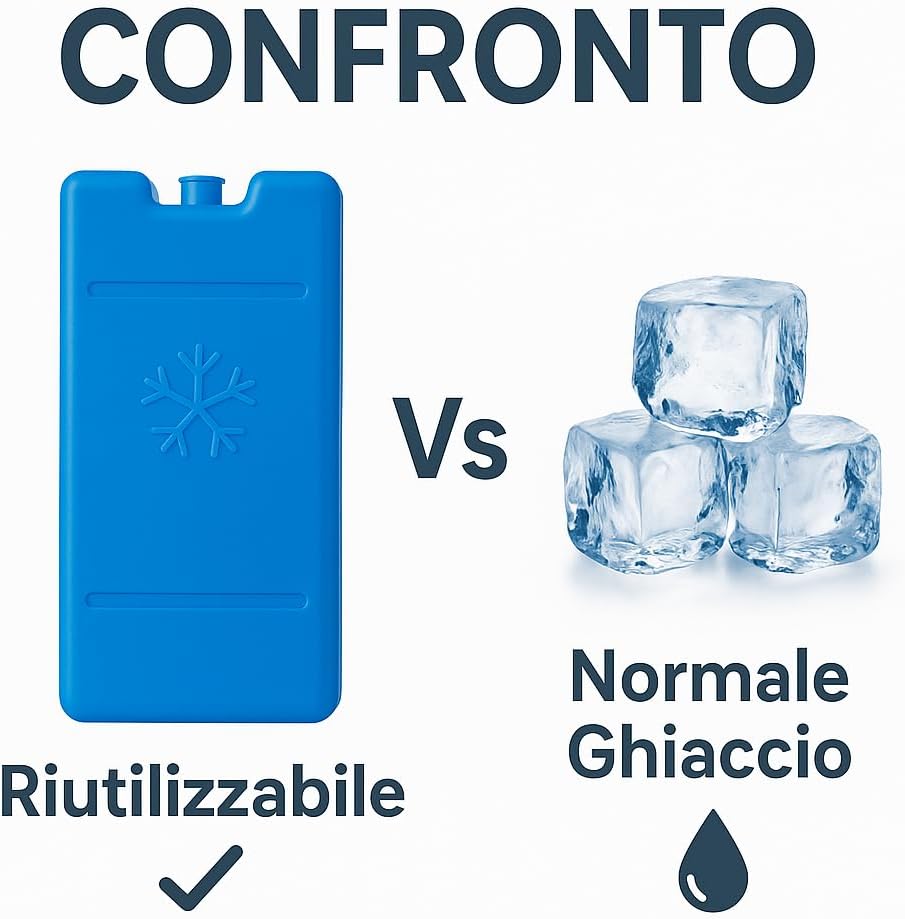 Tavolette di Ghiaccio per Borsa Frigo 2 Pezzi da 200 g Riutilizzabili - Lemag srl
