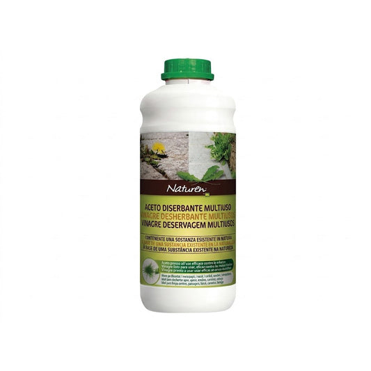 Diserbante Acido Acetico 6% Pronto all'Uso 1 Litro - Sostanza di Base ad Azione Disseccante - Primi Effetti in Circa 6 Ore - Per Vialetti, Marciapiedi, Ghiaia e Bordure - Lemag srl