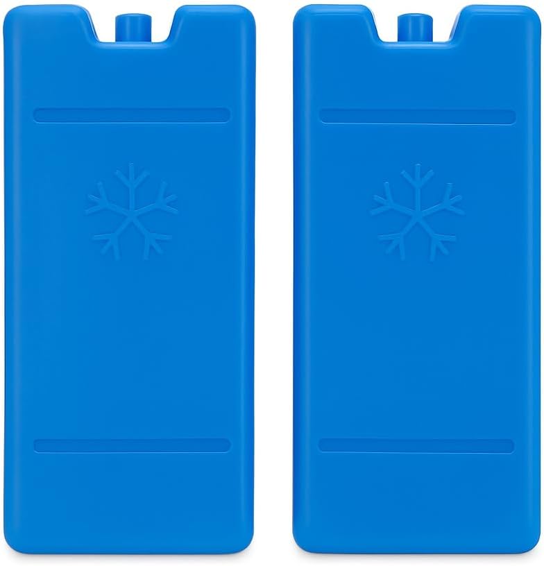 Tavolette di Ghiaccio per Borsa Frigo – 2 Pezzi da 200 g | 7,5 x 16,5 x 2 cm | Riutilizzabili, Compatte e Resistenti | Ideali per Ghiacciaia, Lunch Box, Viaggi, Picnic - Lemag srl