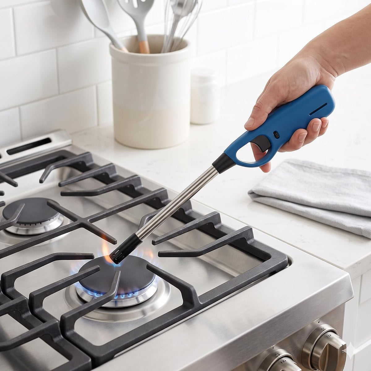 Set 4 accendigas lunghi ricaricabili multicolore per cucina e barbecue – misure