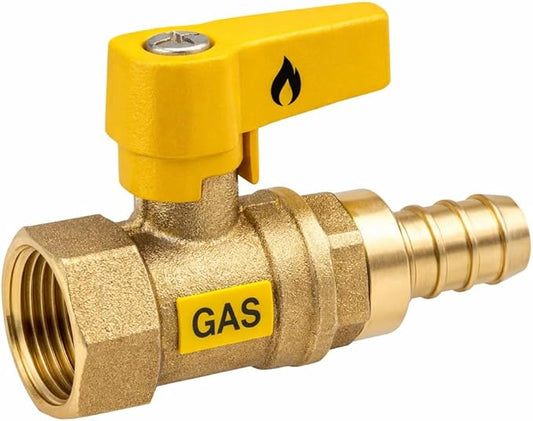 Rubinetto a Squadro Portagomma Gas Metano 1/2” Ottone Attacco Tubo Flessibile Valvola Sicurezza Impianti Gas - Lemag srl