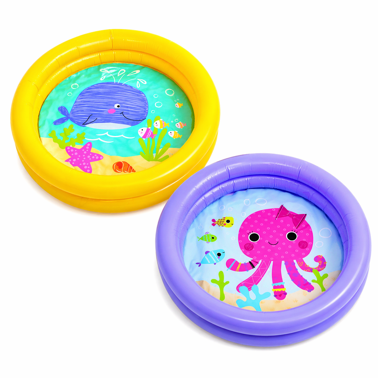 Piscina Baby Gonfiabile Animaletti Ø61x15 cm 2 Anelli - Lemag srl