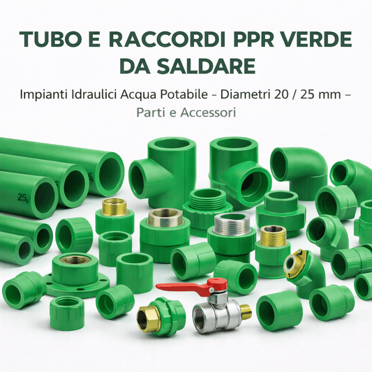Tubo e Raccordi PPR Verde da Saldare – Impianti Idraulici Acqua Potabile – Diametri 20/25 mm – Parti e Accessori - Lemag srl