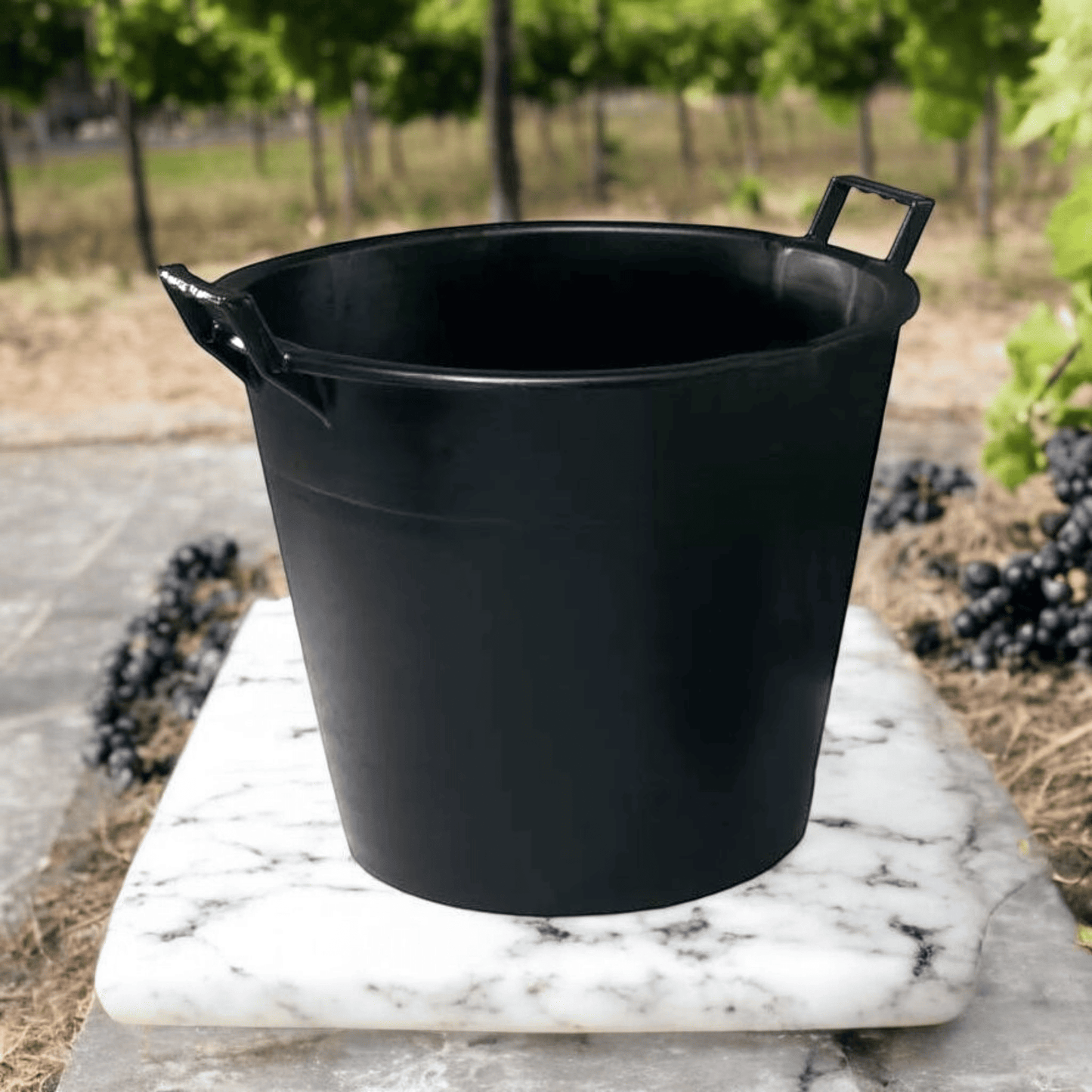 Mastello in Plastica Nero 45L con Manici – Tinozza Multiuso per Giardino, Olive - Lemag srl