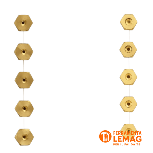 Set 10 Ugelli Gas Lemag per Cucina – Metano e GPL – Ottone Universale MTN - Lemag srl