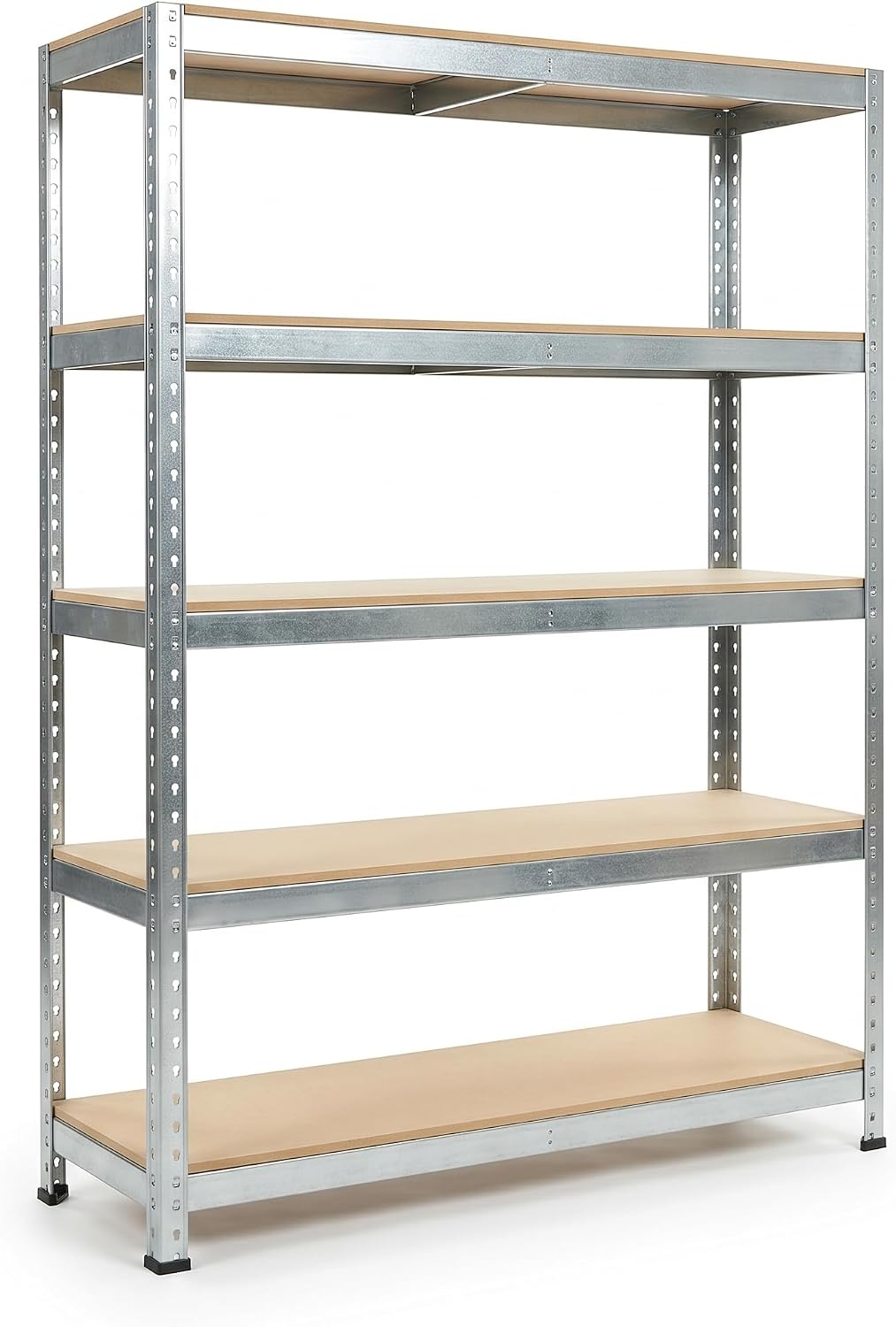 Scaffale Metallo 5 Ripiani 90x40x180h cm – Portata 875 kg Carico Pesante – Scaffalatura Zincata Heavy Duty Montaggio a Incastro Senza Bulloni per Garage Magazzino Cantina - Lemag srl