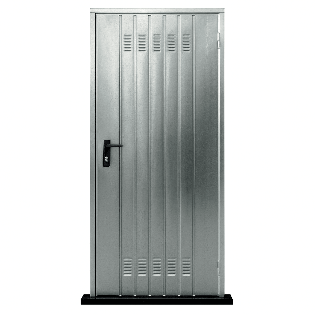 Porta da Cantiere Zincata 70x200 cm – Robusta, Antintrusione e Resistente - Lemag srl