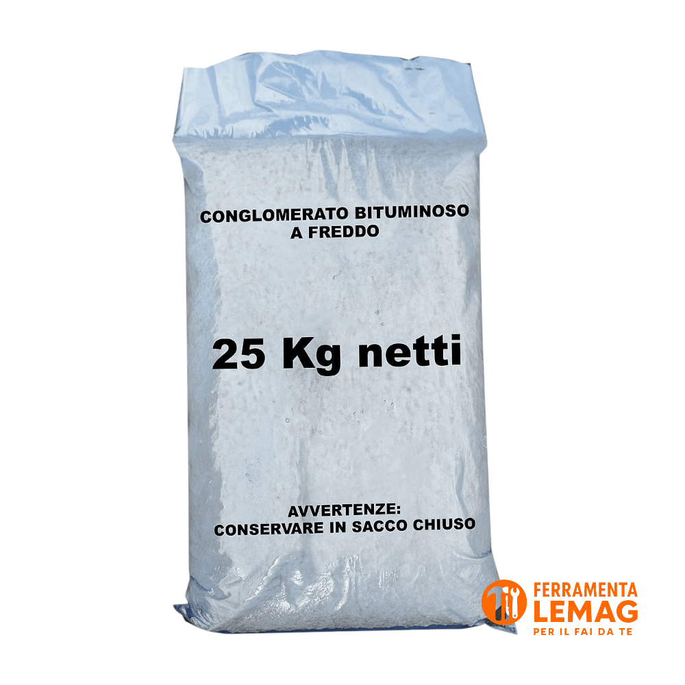 Conglomerato Bituminoso a Freddo – Sacco da 25 Kg per Riparazioni Stradali - Lemag srl