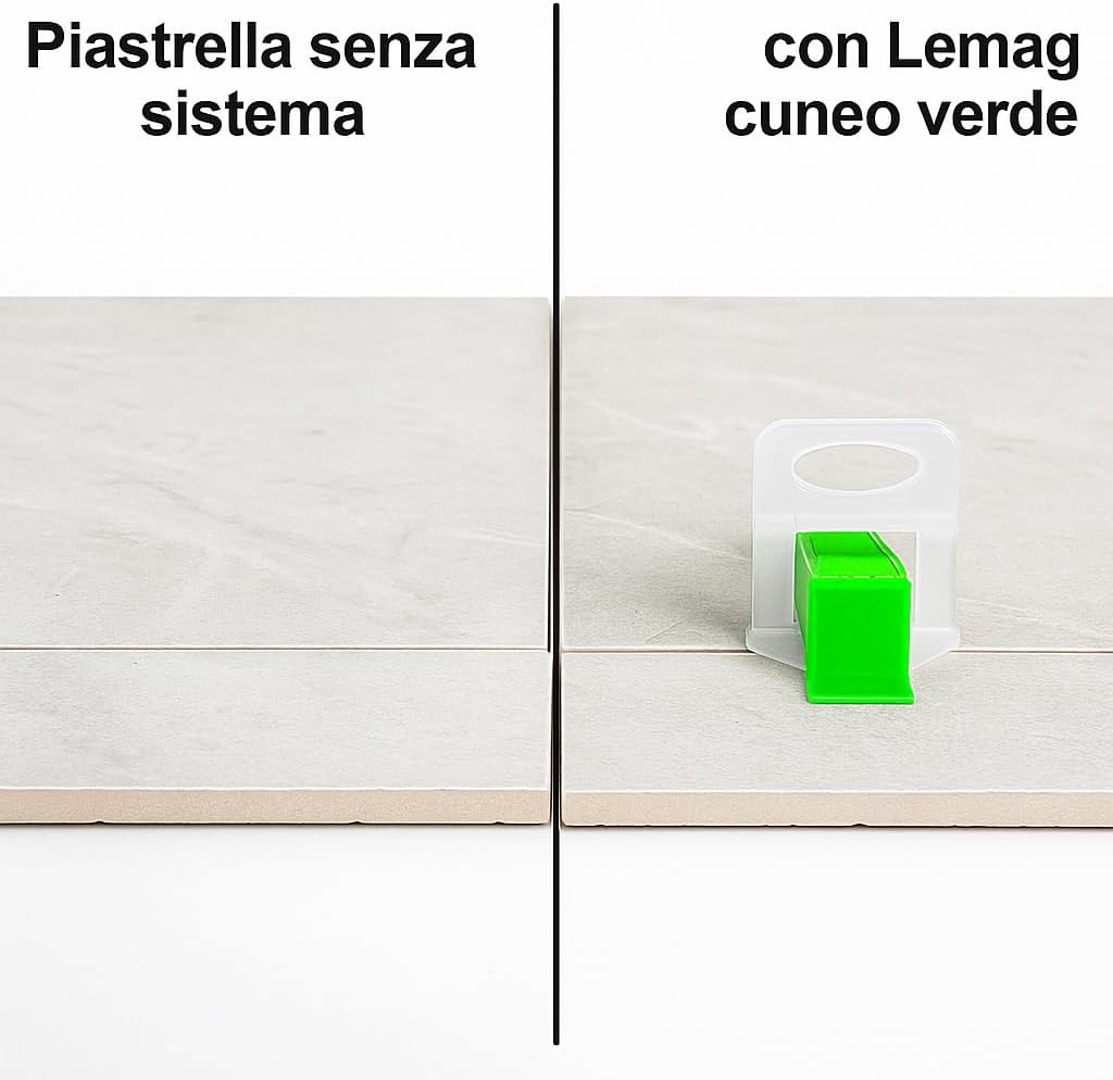 Kit 600 Livellatori Piastrelle 1 - 3 mm – 500 Distanziatori + 100 Cunei – Lemag SRL - Lemag srl