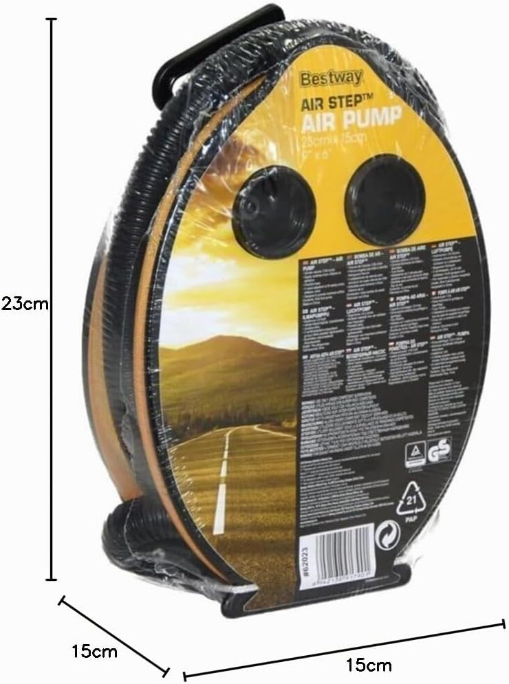 Pompa a Piede Bestway 62023 Gonfia e Sgonfia 800 cc – 3 Adattatori - Lemag srl