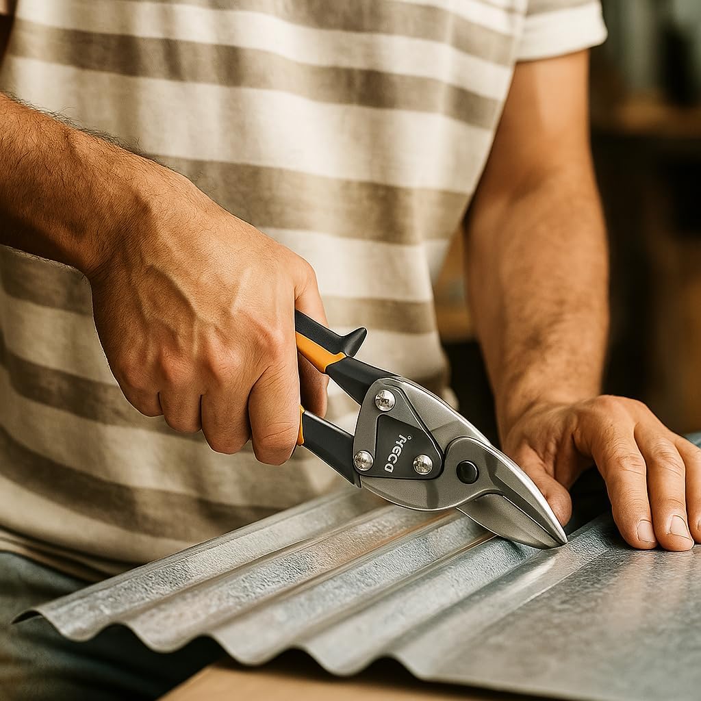 Cesoie per Lamiera Professionali 250 mm – Taglio Sinistro/Dritto – Lame in Acciaio Temperato, Impugnatura Antiscivolo Ergonomica - Lemag srl