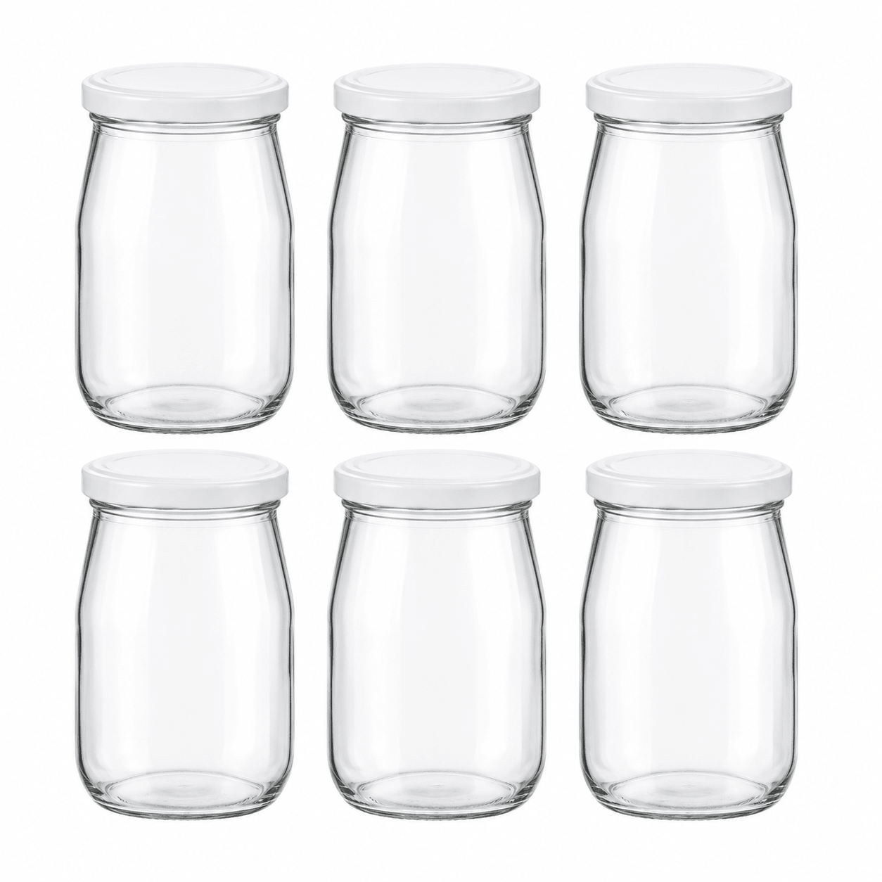 Vaso in Vetro per Passata 720 cc Ø 53 mm con Tappo Compreso Confezione 6 Pezzi Barattolo per Conserve Salsa Pomodoro Marmellata - Lemag srl
