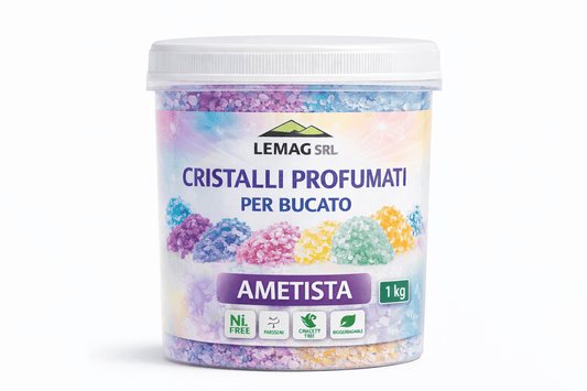 Cristalli Profumati Bucato 1 Kg con Percarbonato – Ammorbidente Naturale e Candeggiante Delicato – Nickel Free – LEMAG SRL - Lemag srl