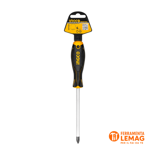 Cacciavite Phillips Ingco 8x150 mm – punta magnetica, impugnatura ergonomica - Lemag srl