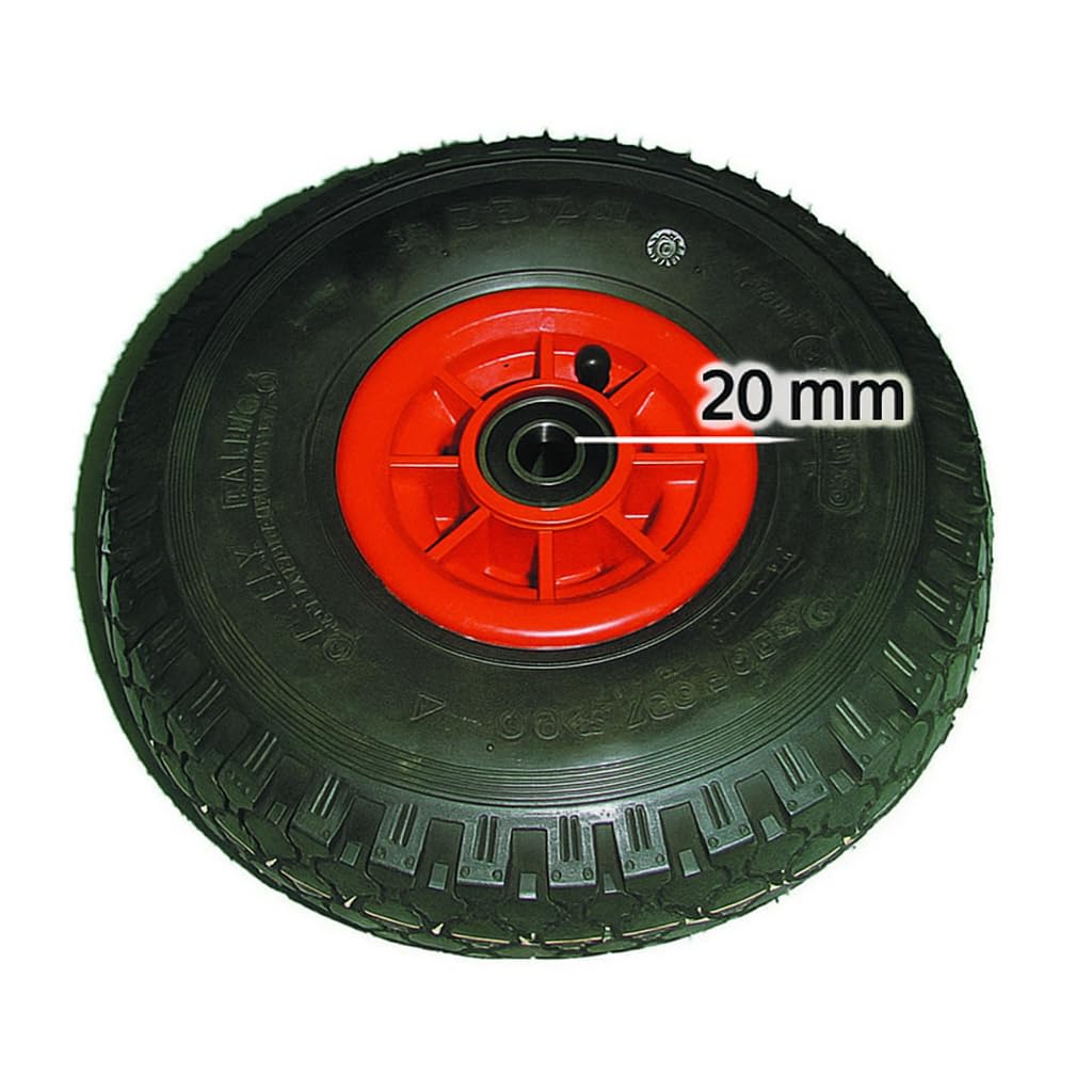 Ruota per Carrello Ø260 mm Pneumatica – Cuscinetto a Rulli – Foro 20 mm – Gommata Antiforatura – Portata fino a 150 kg – Universale per Carrelli e Carriole - Lemag srl