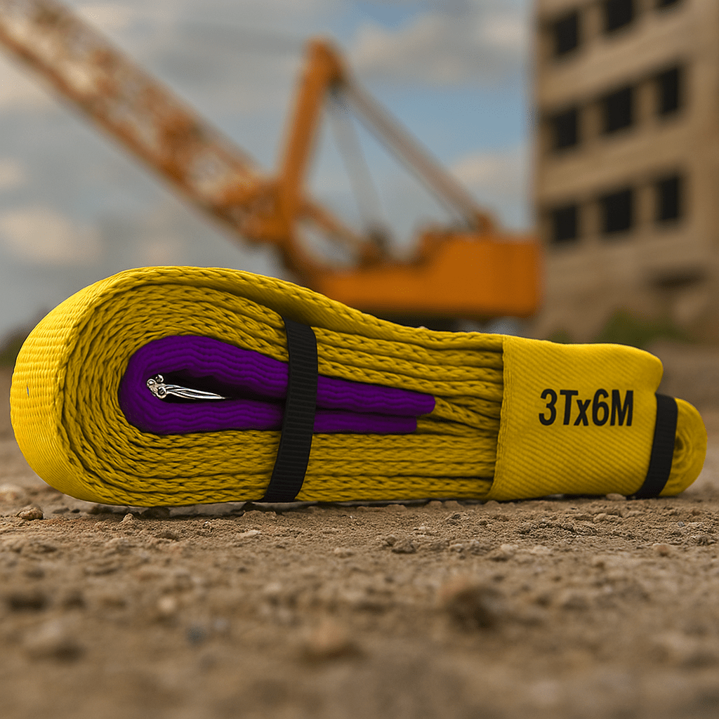 Fascia di Sollevamento 3 Ton 6 m – Cintura in Poliestere Resistente con Anelli – Lemag SRL - Lemag srl