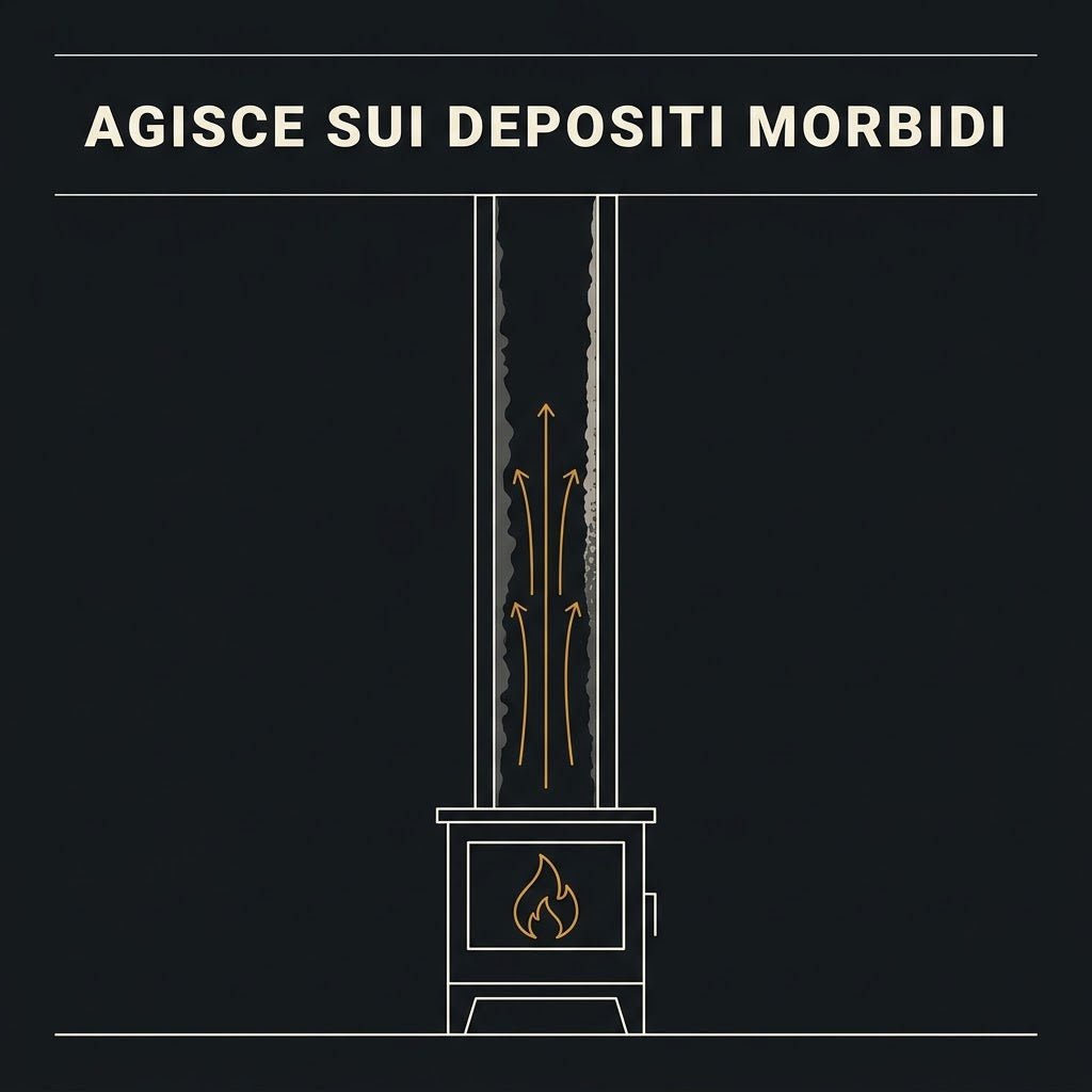 Pulitore Spazzastufa per Pellet e Legna 4 Kg - Bustine Monodose a Base Naturale e Minerale - Riduce i Depositi nella Canna Fumaria - Per Stufe e Caldaie - Lemag srl