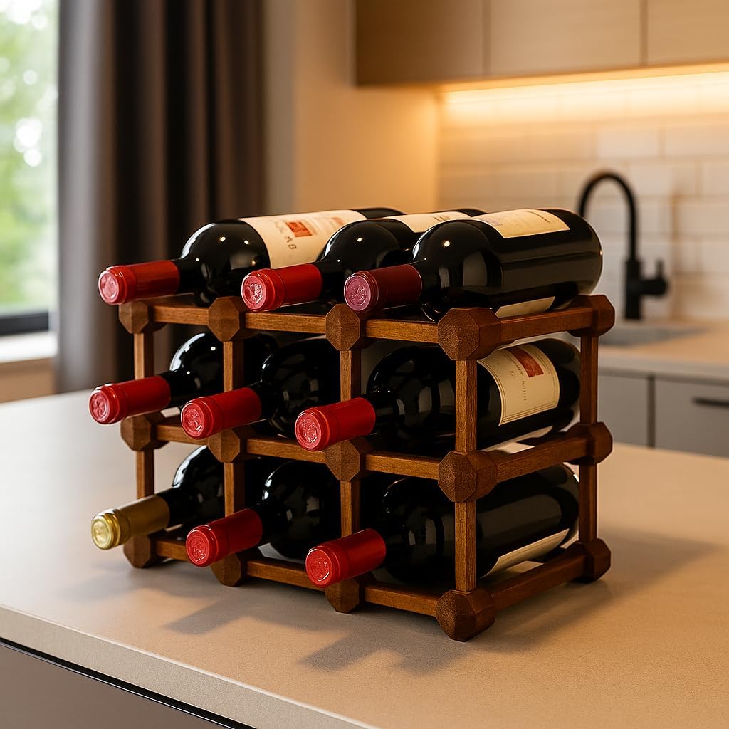 Cantinetta Vino in Legno – Modulare 12 Bottiglie – Portabottiglie Rustico ed Elegante, Montaggio Facile, Espandibile per Cantina, Cucina o Soggiorno - Lemag srl