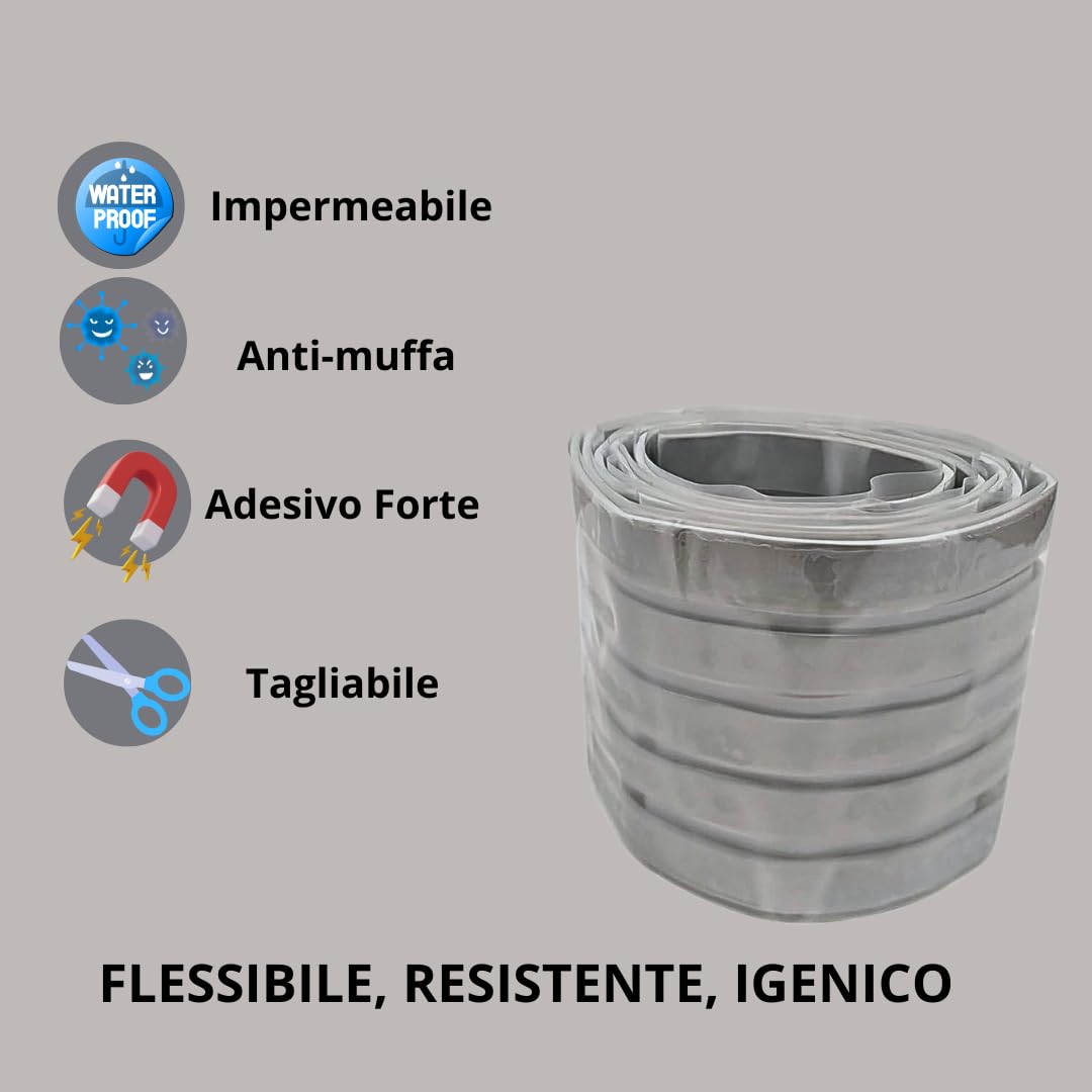 Set 5 Strisce Sigillanti Top Cucina 150 cm Impermeabili Anti - Muffa - Lemag srl