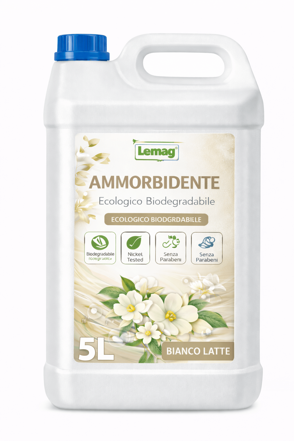 Ammorbidente Ecologico Biodegradabile 1L / 5L – Profumo Intenso e Duraturo – Senza Parabeni – Nickel Tested – Non Testato su Animali – LEMAG SRL - Lemag srl