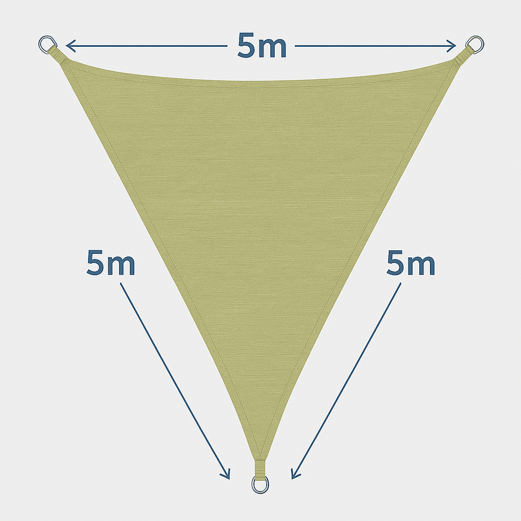Vela Ombreggiante Triangolare HDPE Beige – 3 Misure: 3m, 3.6m, 5m – Resistente UV - Lemag srl